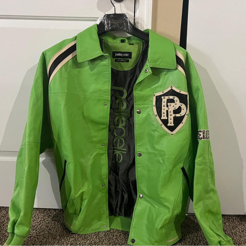 Pelle pelle vintage lime green leather jacket size 52